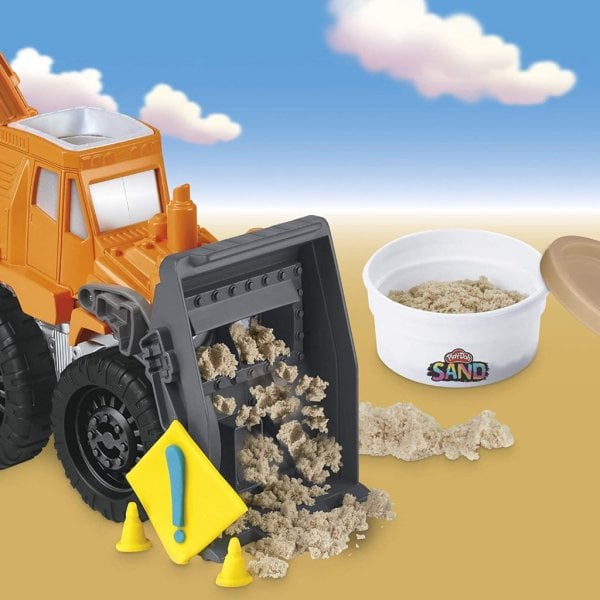 play doh wheels front loader toy truck for kids ages 3 and up with non toxic sand compound and classic compound in 2 colors6