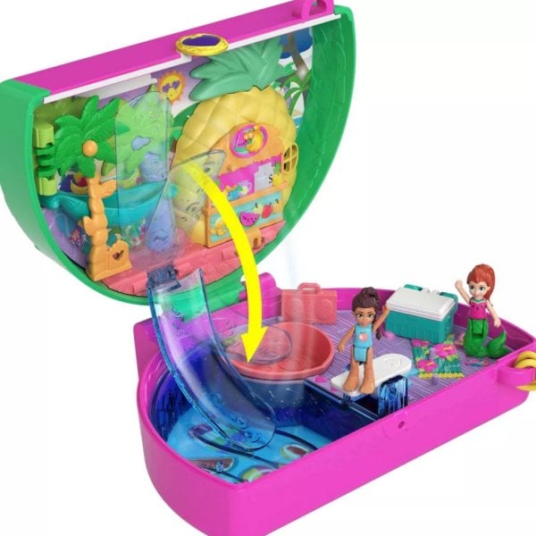 polly pocket watermelon pool party compact playset 3