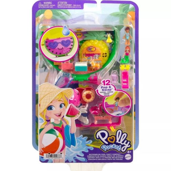 polly pocket watermelon pool party compact playset 5