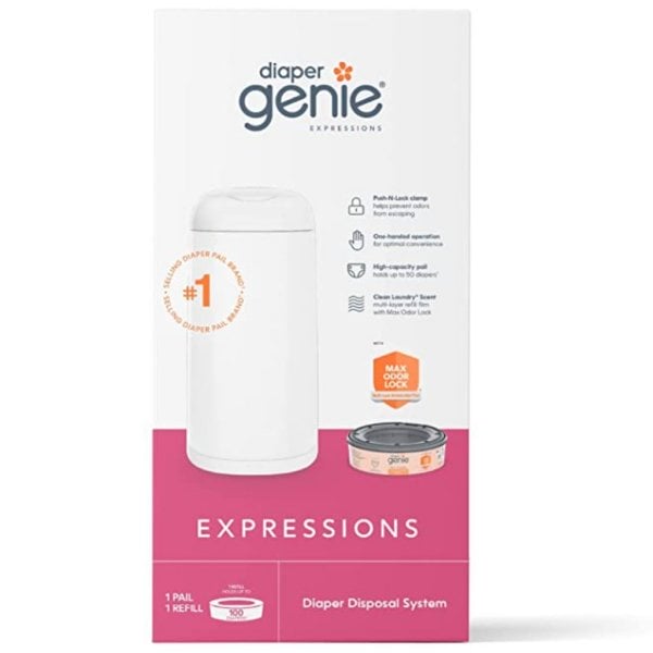 diaper genie expressions pail odor controlling baby diaper disposal system (2)