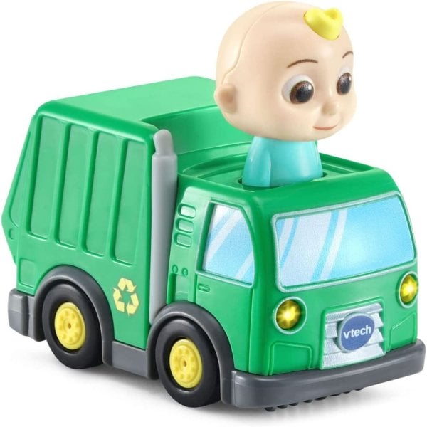vtech cocomelon go! go! smart wheels jj’s recycling truck and track