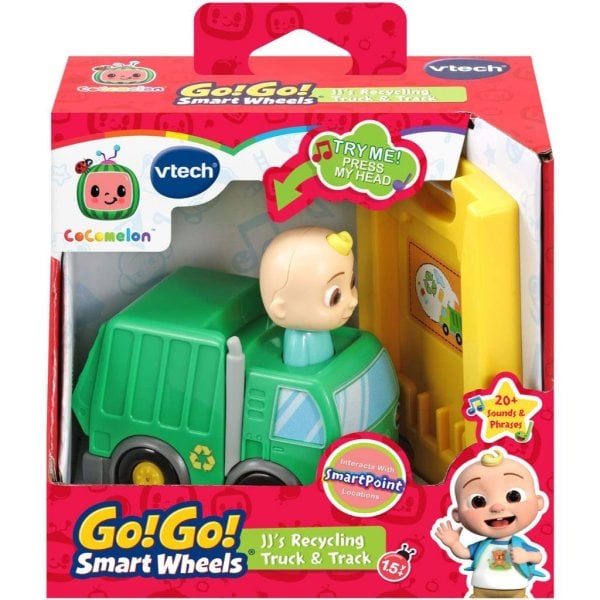vtech cocomelon go! go! smart wheels jj’s recycling truck and track4