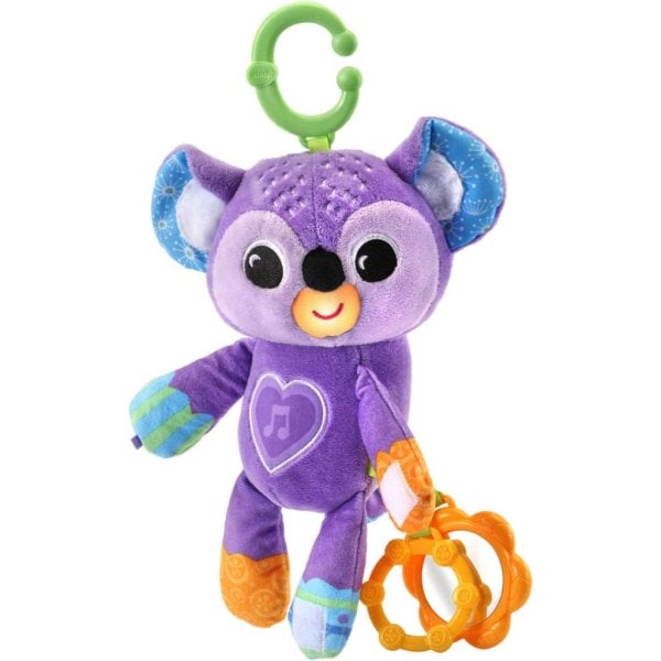vtech grab and go koala plush take along toy, purple