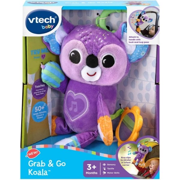 vtech grab and go koala plush take along toy, purple6