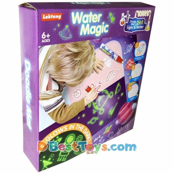 water magic 2 in 1 doodle mat light and water (glow in the dark) space