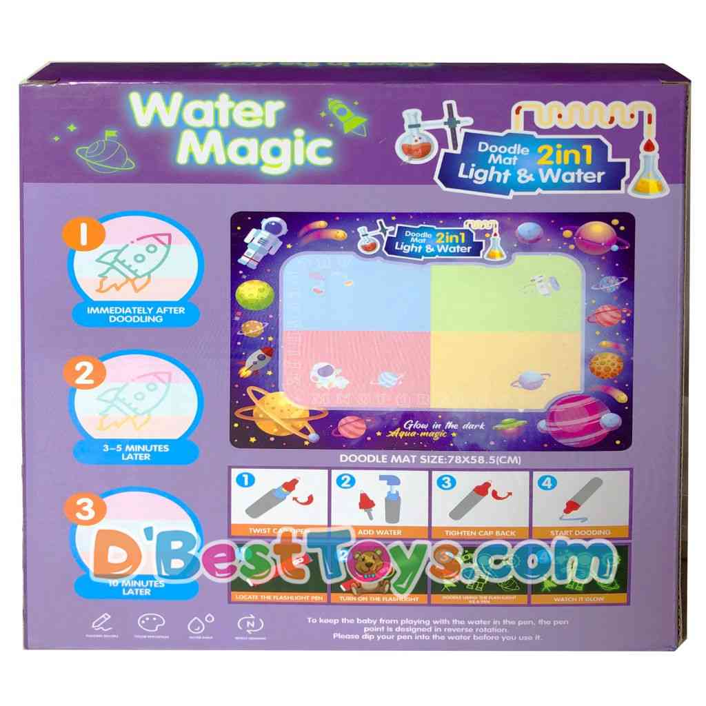 water magic 2 in 1 doodle mat light and water (glow in the dark) space(2)