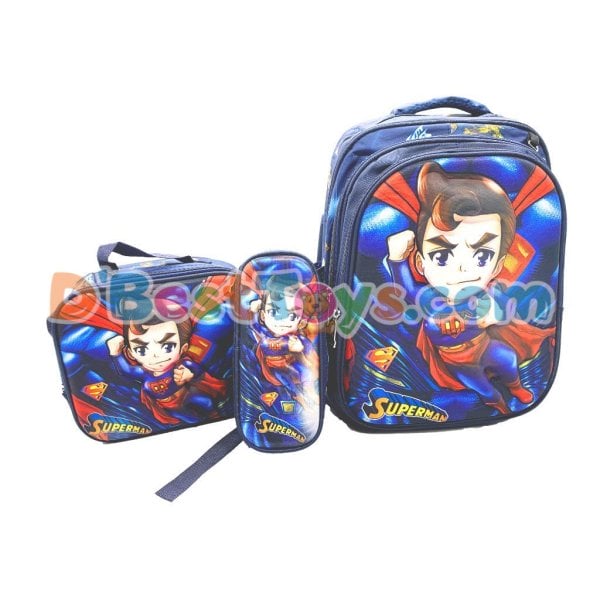 superman 3pc school bag bundle
