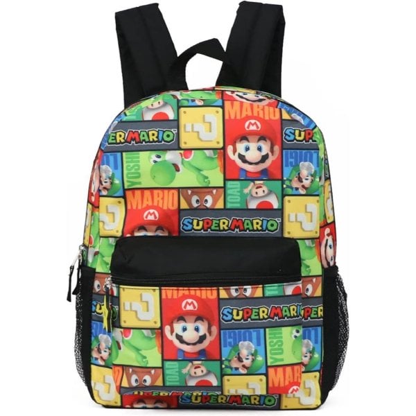 super mario 16 allover print character school backpack