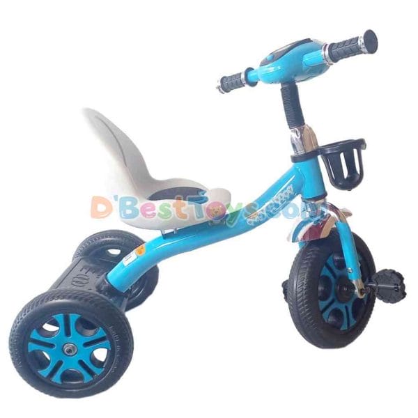 wonder baby tricycle with cushion seat and speedometer blue