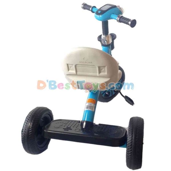 wonder baby tricycle with cushion seat and speedometer blue (2)