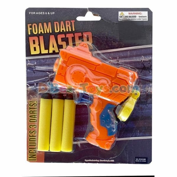 foam dart blaster with 3 darts orange1