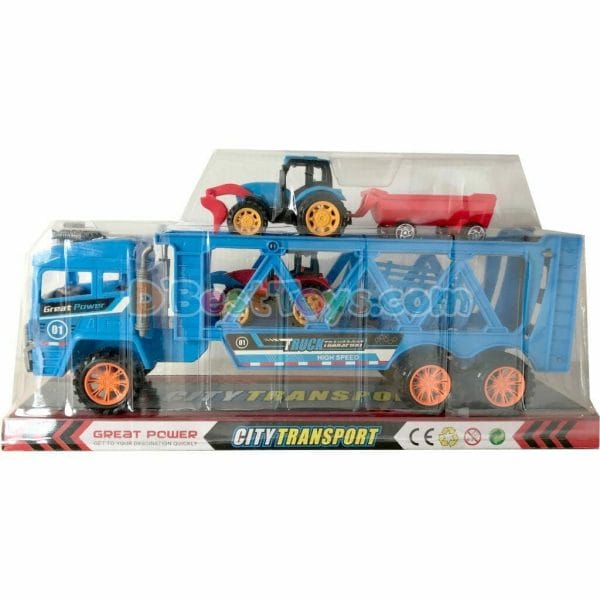 high speed city transport trailer truck blue with tractors1