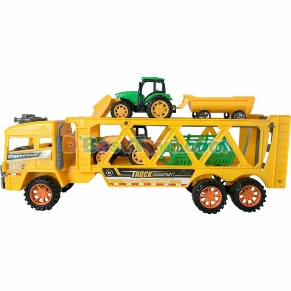 high speed city transport trailer truck yellow with tractors1