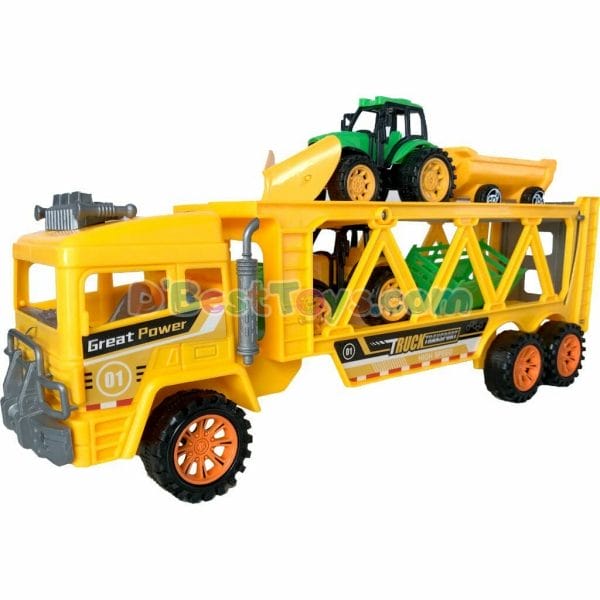 high speed city transport trailer truck yellow with tractors2