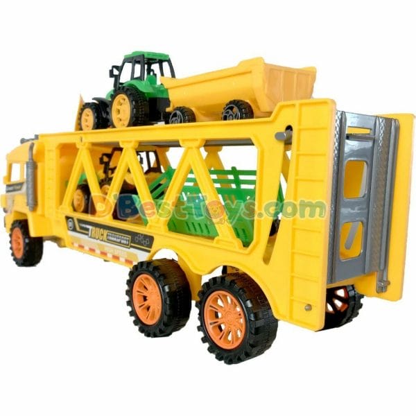 high speed city transport trailer truck yellow with tractors3