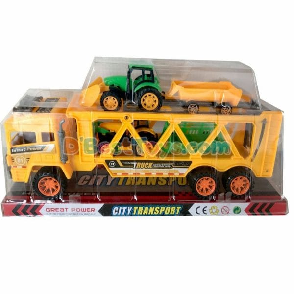 high speed city transport trailer truck yellow with tractors4