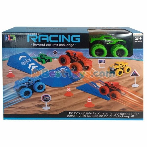 racing beyond the limit challenge inertial monster truck track set (vehicle colors may vary)