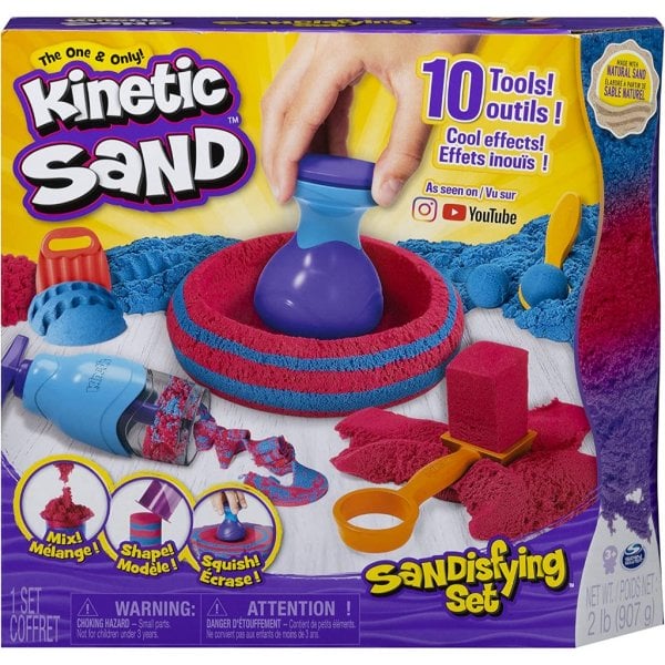 kinetic sand, sandisfying set with 2lbs of sand and 10 tools1