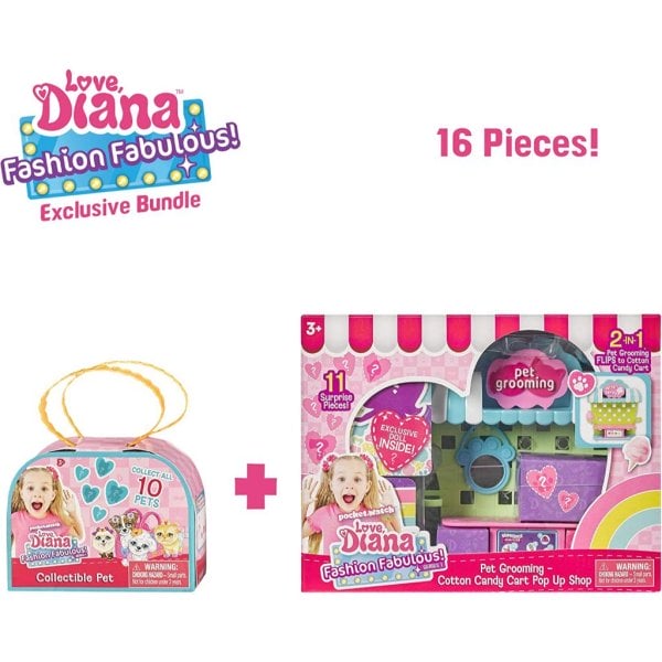 love diana fashion fabulous doll with 2 in 1 pet grooming and cotton candy pop up shop1