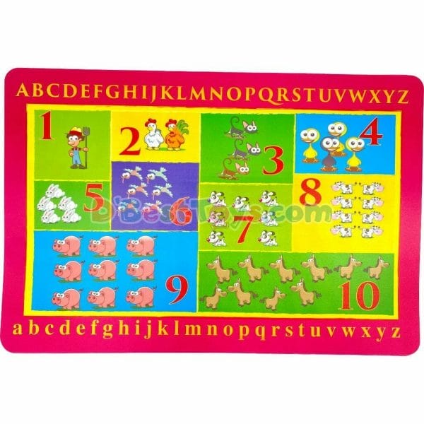 alphabet and numbers chart with animals 16x11