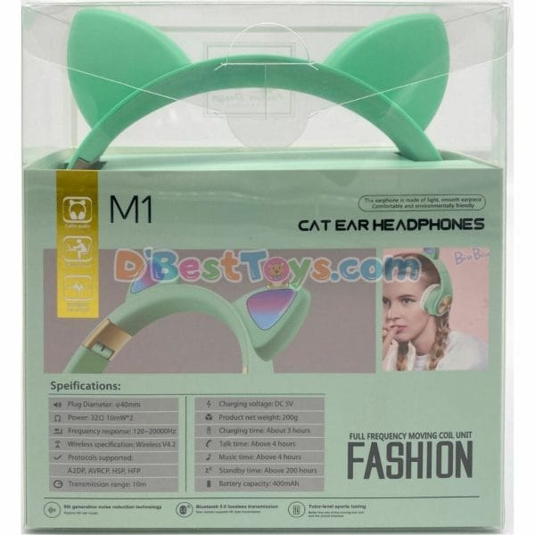 ear cat fashion design headphones – green4