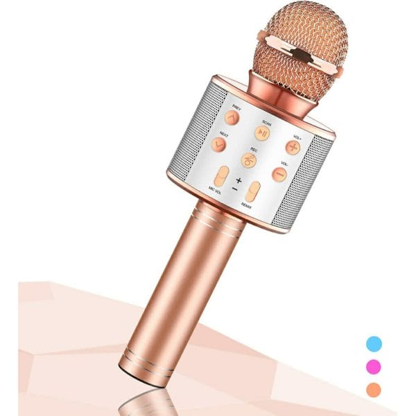 evassal wireless karaoke microphone for kids champagne (3)