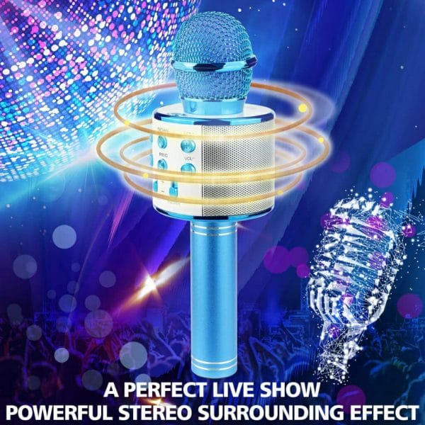 ranphykx bluetooth karaoke wireless microphone for kids (blue) (3)