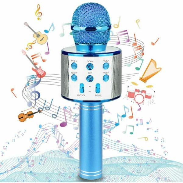 ranphykx bluetooth karaoke wireless microphone for kids (blue) (4)