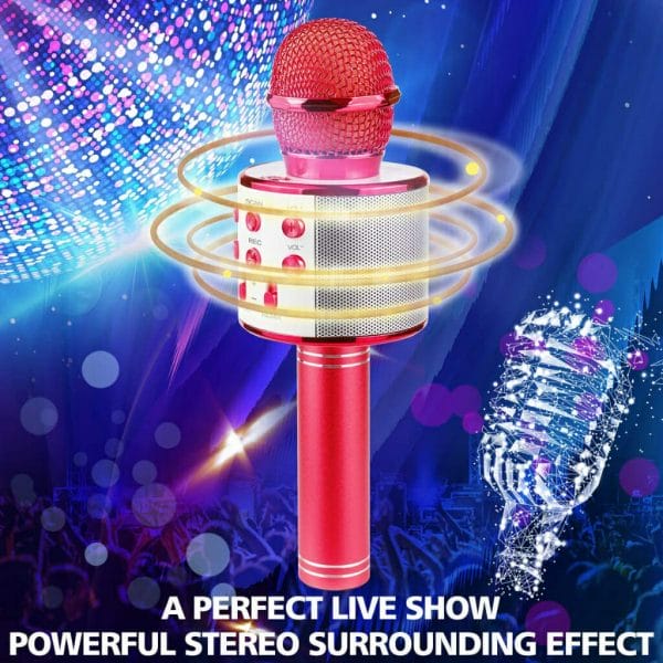 ranphykx bluetooth karaoke wireless microphone for kids (red) (3)