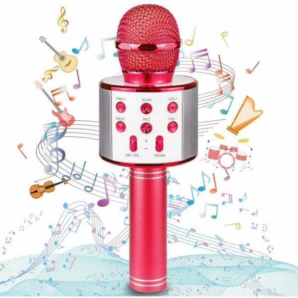 ranphykx bluetooth karaoke wireless microphone for kids (red) (5)