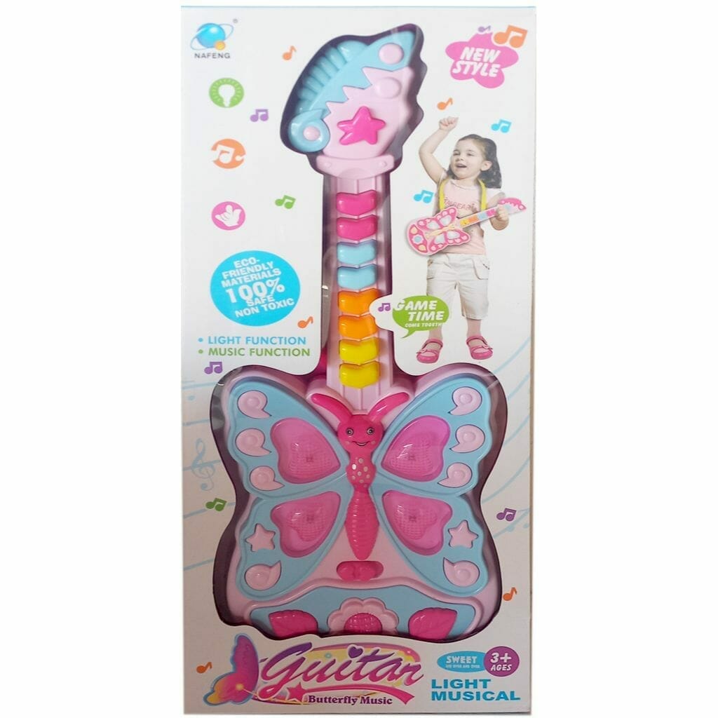 pink butterfly guitar