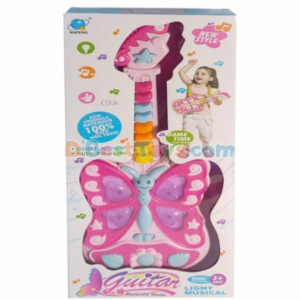 guitar butterfly music pink and light pink