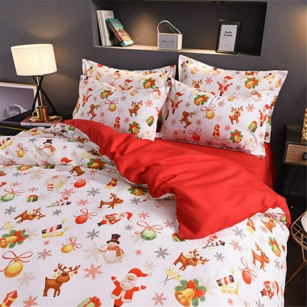 a nice night christmas deer santa claus gifts small bells printed bedding sets quilt co (4)