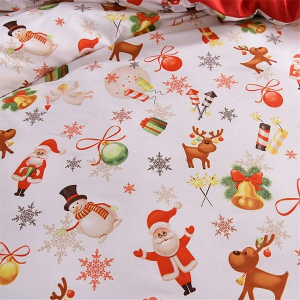a nice night christmas deer santa claus gifts small bells printed bedding sets quilt co (5)