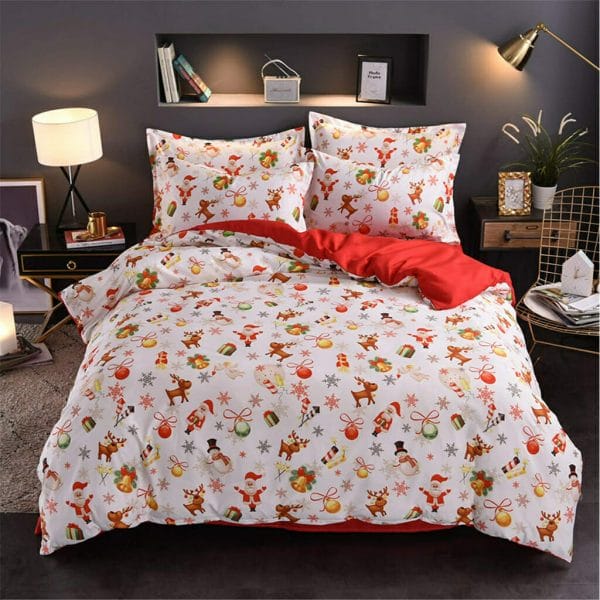 a nice night christmas deer santa claus gifts small bells printed bedding sets quilt co (7)
