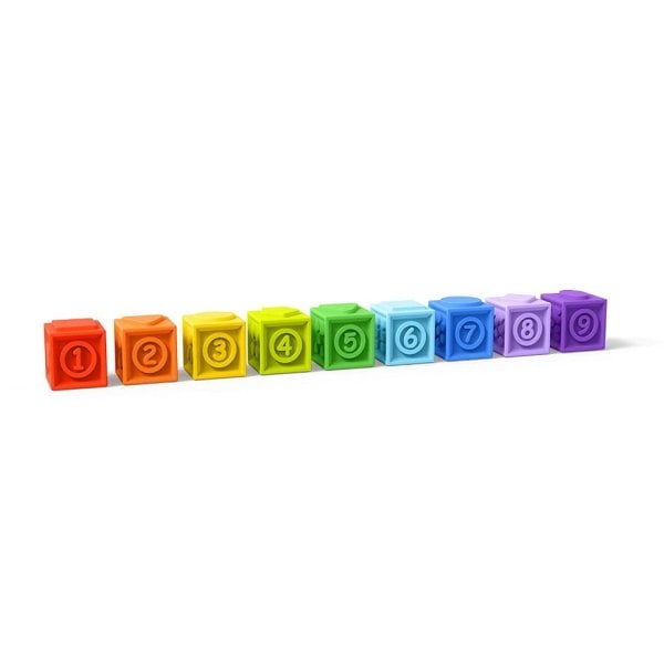 bright starts kaleidocubes 9pk stack & squeeze blocks baby bath toys