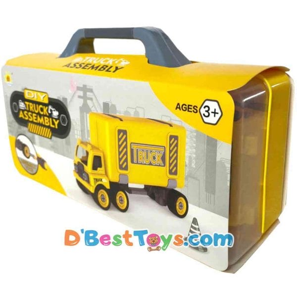 diy truck assembly toy yellow pickup truck