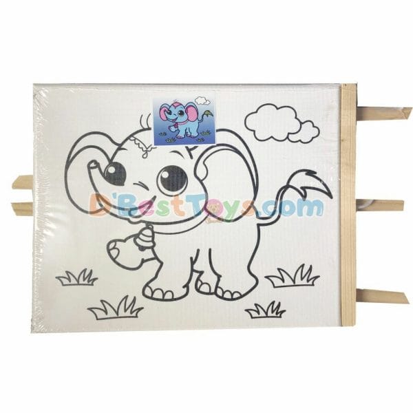 elephant painting canvas with easel00001