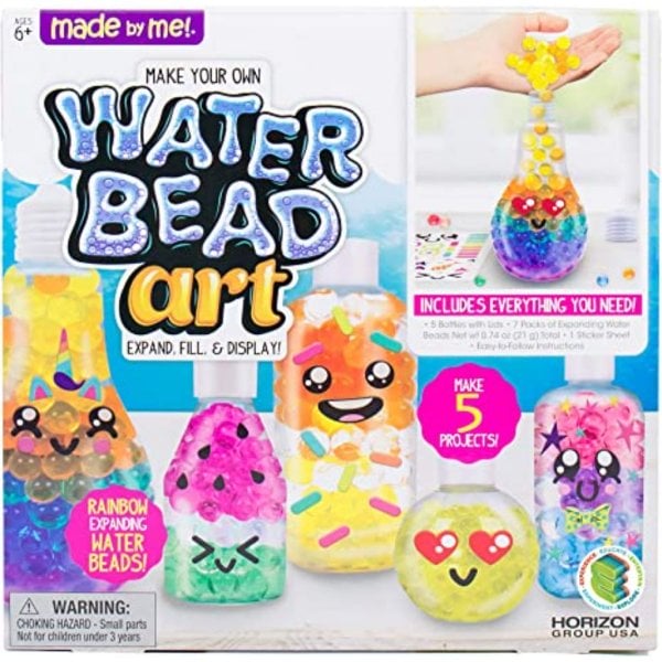 made by me water bead art, diy non toxic kids sensory play activity kit
