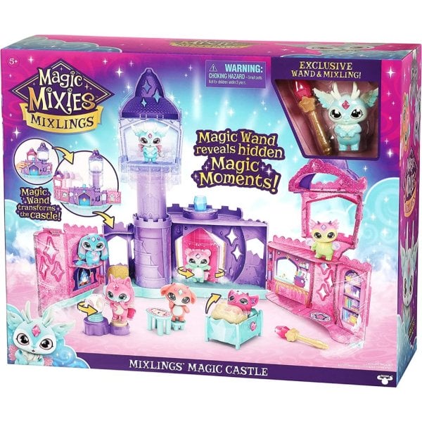 magic mixies mixlings magic castle, expanding playset with wand that reveals 5 magic moments, for kids aged 5 and up5