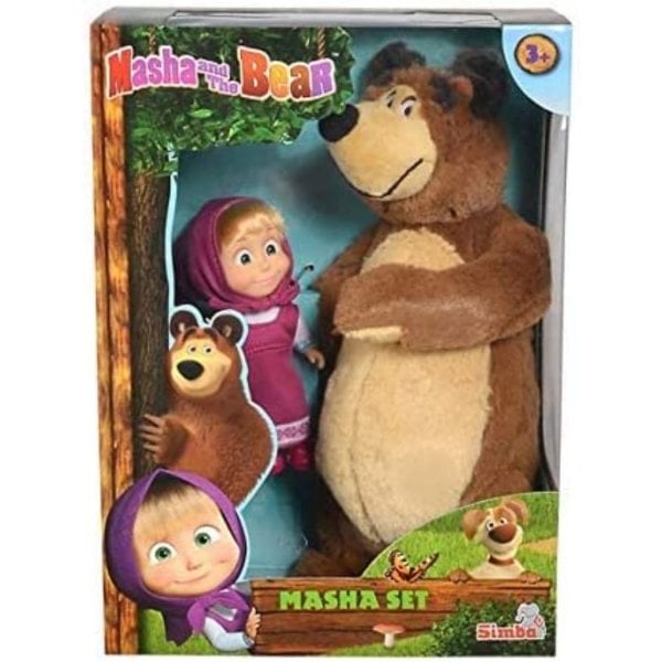 masha and the bear jada toys, masha plush set with bear and doll toys for kids2