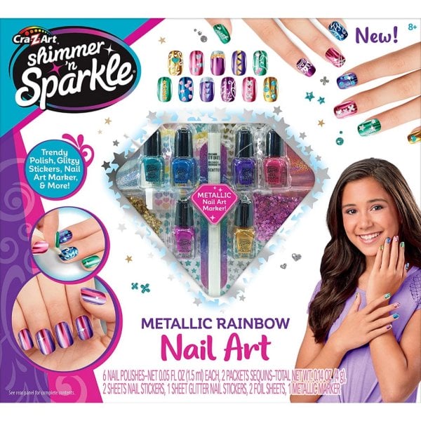 shimmer 'n sparkle metallic rainbow nail art design kit