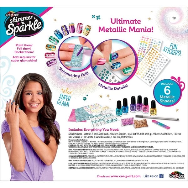 shimmer 'n sparkle metallic rainbow nail art design kit1