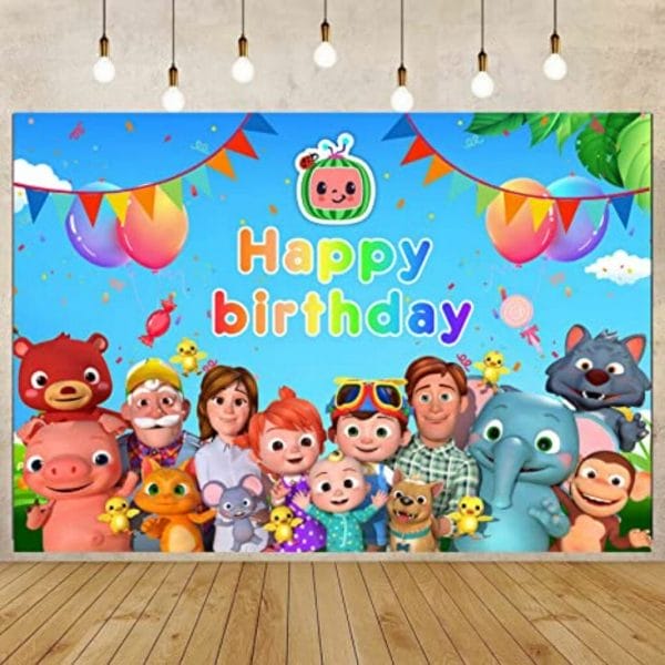 cocomelon backdrop family for birthday party supplies 1