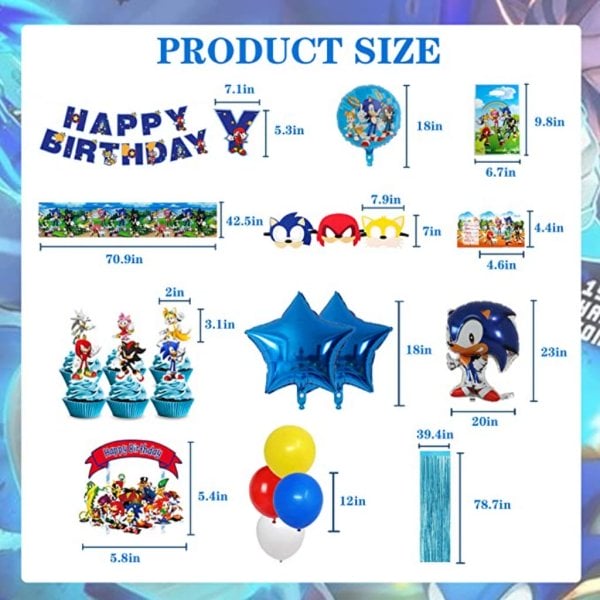 sonic birthday party supplies 149pcs party decorations (1)