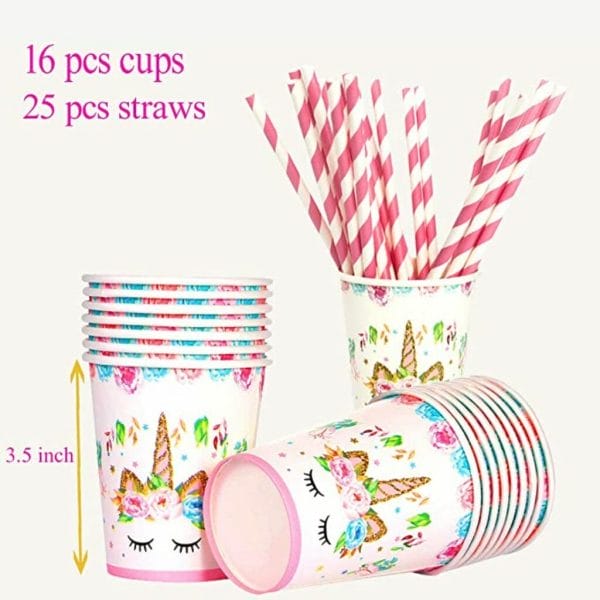 unicorn themed party supplies set 2