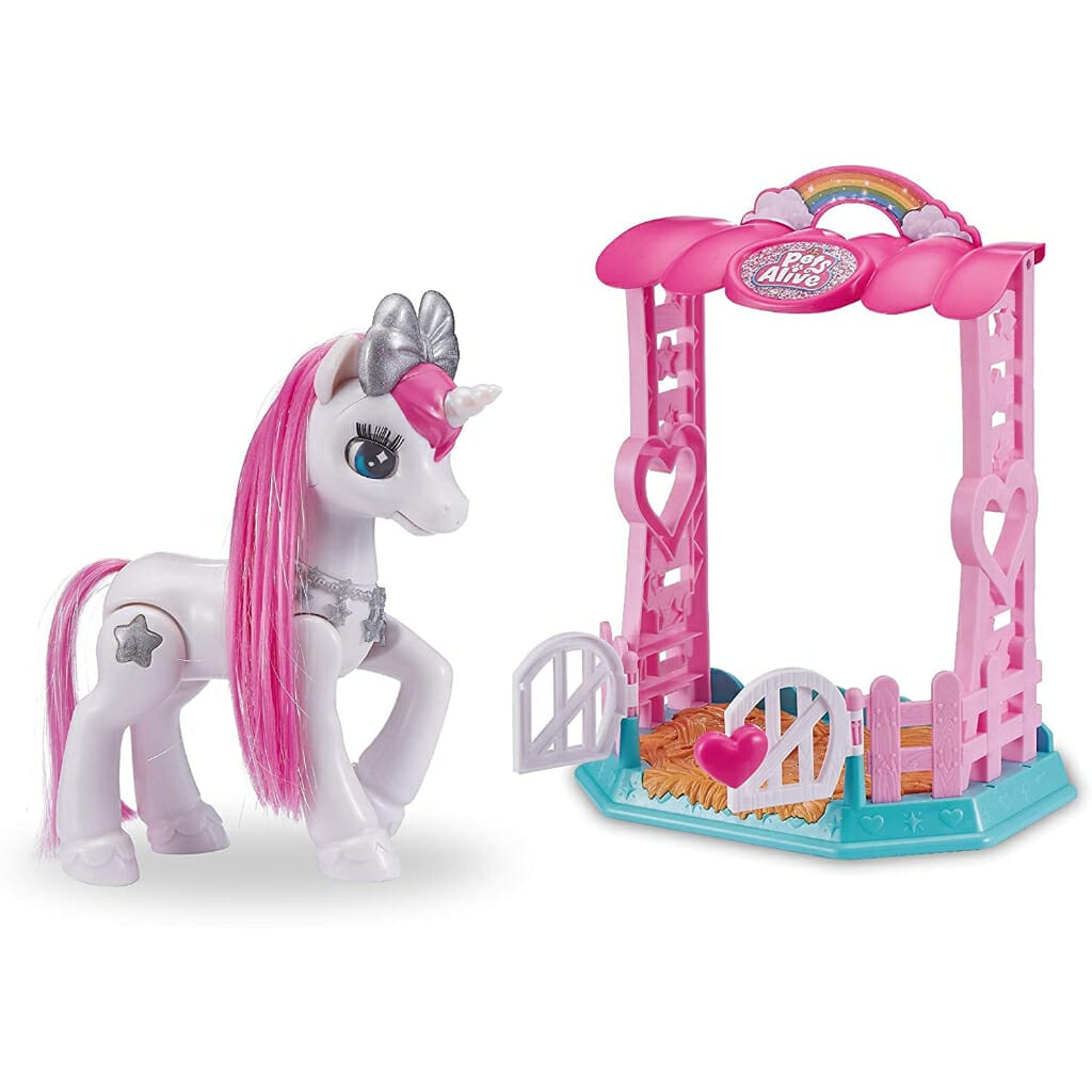 pets alive my magical unicorn in stable battery powered interactive robotic toy playset1