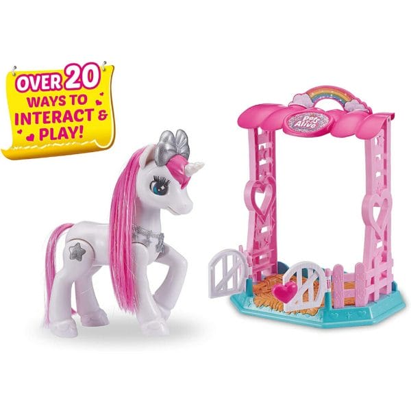 pets alive my magical unicorn in stable battery powered interactive robotic toy playset3