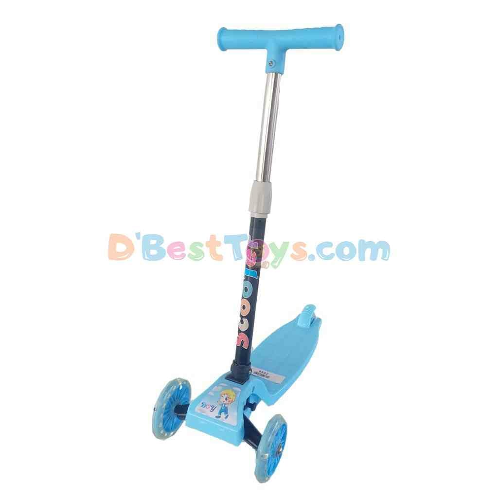 kids scooter 3 wheel, 4 adjustable height, pu flashing wheels scooter for 2 10 years old