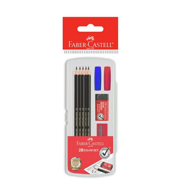 faber castell 2b exam set pencils, erasers, sharpener and ruler1.jfif